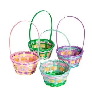 ViettimeCraft Cestas de Almacenamiento Multiusos Tejidas de Bambú Ecológicas al por Mayor para Navidad y Pascua, Cestas de Regalo Pequeñas y Grandes de Colores - Product Image 1