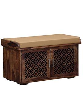 Meuble à chaussures en bois de Sheesham - Déjà assemblé - Rangement pour chaussures pour la maison/entrée/hall/organisateur/support pour la maison - Product Image 1