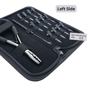 Professional <b>Hair</b> Extension Crimping Tools Set Featuring Micro Bead Pliers Loop Pulling Tool Salon Clips <b>Hair</b> Extension Tool Kit - Product Image 4