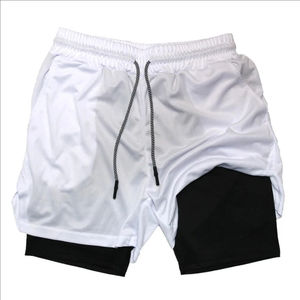 <b>Compression</b> Jogging <b>Short</b> Pants Double-deck Bottoms Gym Fitness Training Sport <b>Shorts</b> - Product Image 2