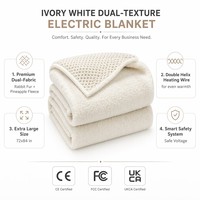 Couverture Chauffante Jacquard à Carreaux Sherpa OEM/ODM 72*84, 6 Niveaux de Température, Lavable en Machine, pour la Maison, Vente en Gros Usine