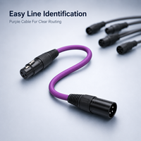 Câble d'extension de microphone XLR mâle-femelle violet de 1m, 3m, 5m, longueur personnalisée, pour table de mixage et enceinte de scène