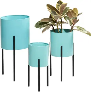 Classic Design Colourful Wholesale Supplier Quality Metal Planter Manually Manufactured and Supplier by India Set of 3