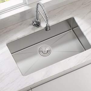 Évier en acier inoxydable THCSS-0544 fait à la main, 304 de qualité alimentaire, bassin profond, coins R10, résistant aux taches, parfait pour les cuisines occupées - Product Image 2