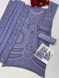 Traje Tradicional Pakistaní de Salwar Kameez en Faux Georgette para Mujer, Ideal para Bodas y Fiestas - Product Image 5