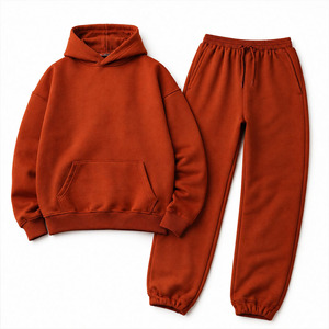 Ensemble de survêtement streetwear premium en coton molletonné épais 500 GSM, coupe oversize et carrée, délavé à l'acide, avec broderie de strass - Product Image 1
