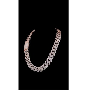 Indian Manufacture Rose Gold Pave Diamond Rope Chain <b>Statement</b> <b>Necklace</b> Unisex Luxury Everyday Wear Available for Best Price - Product Image 1