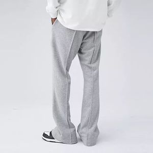 Pantalon de jogging évasé décontracté pour <span class=keywords><strong>homme</strong></span>, <span class=keywords><strong>taille</strong></span> élastique, coupe empilée, haute qualité - Product Image 2