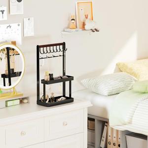 Large Capacity Jewelry Organizer Stand With Earring Panels Necklace <b>Bracelet</b> Bars Storage Tray Anti Tangle Display For Vanity - Product Image 6