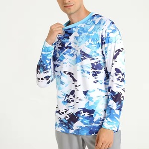 Rashguard personnalisé à manches longues, imperméable, motif canne à pêche, respirant, séchage rapide, 100% polyester, UPF 50, antibactérien - Product Image 1
