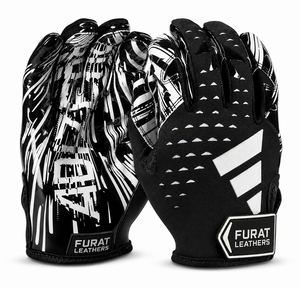 Gants de sport FURAT LEATHERS à doigts entiers, noir et rouge, impression par sublimation, antidérapants, fermeture auto-agrippante, unisexe, toutes saisons - Product Image 2