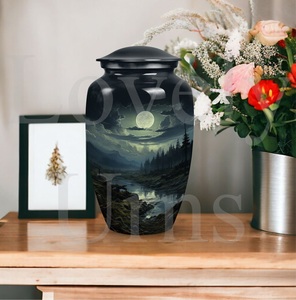 Moonlit funeral <b>urn</b> <b>large</b> metal <b>urns</b> for human ashes adult male cremation memorial decorative keepsake tribute - Product Image 3