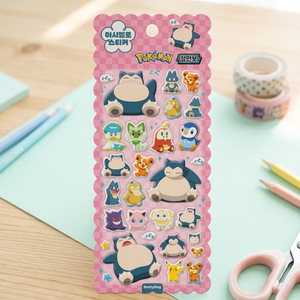 Autocollants 3D gonflés en forme de guimauve Pokémon, personnage coréen mignon Snorlax, imprimés UV doux, pour agenda, ordinateur portable, téléphone, décoration, anime pour enfants - Product Image 3