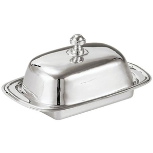 Stainless Steel Butter Dish With Lid Oval Shape Polished Metal Modern Design For Kitchen Tableware Freshness Preservation - Product Image 2