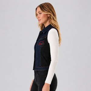 Lightweight Denim Vest Button-Up Sleeveless Jean <b>Women</b> <b>Waistcoat</b> with Timeless Casual Style for Spring, Summer and Outdoor - Product Image 4