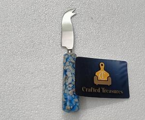 Eco Material Cheese Knife Epoxy <b>Resin</b> with embedded <b>stone</b> Design Handle Butter Knives Kitchenware Tableware Tool At Best Price - Product Image 6