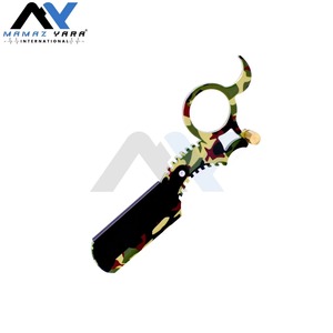 Rasoir droit professionnel camouflage avec anse, en acier inoxydable, pour barbier et salon, outil de coupe de cheveux et de rasage - Product Image 2
