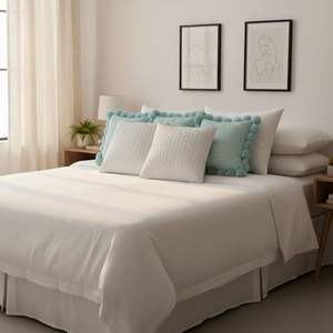 SOGA 5-PC Light Blue Ribbed <b>Pillow</b> Covers and Cable Knit Pure Pillowcase Set Pom-Pom Detail for Cozy Home <b>Decor</b> - Product Image 4