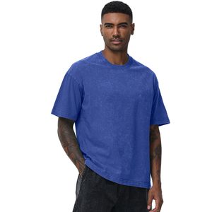T-shirts en coton surdimensionnés pour hommes, coupe ample, effet vintage, unisexe, manches courtes, décontractés - Product Image 2