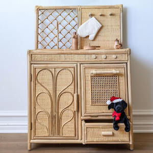 Best price natural rattan wood <b>toys</b> for kids play kitchen stove with <b>oven</b> toddler <b>toy</b> stoves - Product Image 1