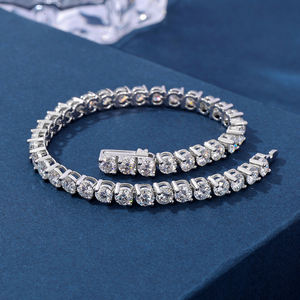 Bracelet Tennis Plaqué Or de Haute Qualité et Tendance, Certifié IGI, Chaîne Hip Hop 3mm 4mm 5mm, Bracelet Homme à Rangée Unique de Diamants - Product Image 1