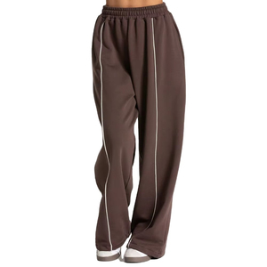 Pantalones de lona casuales para mujer, de corte recto, cintura alta, pierna ancha, 100% algodón, impermeables, ecológicos, antiarrugas, para invierno - Product Image 1