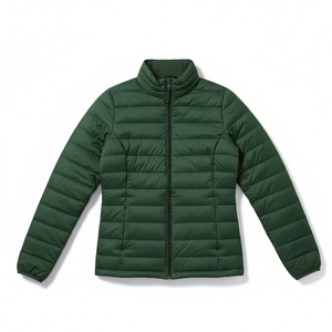 Women's Winter Knitted Puffer Jacket Waterproof Breathable Polyester Filled Embroidery Outdoor Coat Regular Length Stand Collar - Product Image 5