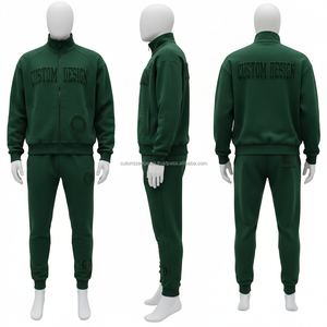 Custom Design Tracksuit Unisex <b>Full</b> <b>Zip</b> <b>Hoodie</b> Jogger Pants 100% Cotton Breathable Casual Autumn Regular Fit - Product Image 5