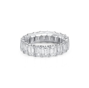 <b>Emerald</b> Cut Moissanite Diamond <b>Ring</b> 925 <b>Silver</b> Fashion Jewelry <b>Ring</b> for Women Wholesale Manufacturer Supply for Sale - Product Image 1