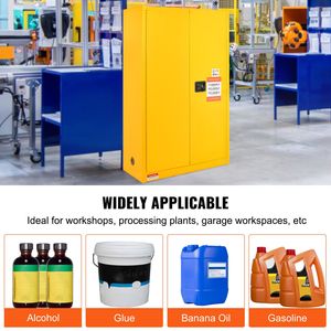 Armadio per lo stoccaggio di liquidi infiammabili in acciaio laminato a freddo da 45 galloni 42,9 x 18,1 x 65,2 - Antideflagrante e sicuro per materiali infiammabili - Product Image 4