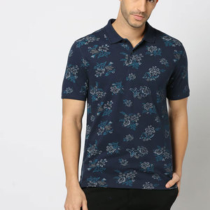 Camiseta Polo de Manga Corta con Estampado Floral para Hombre, Estilo Casual, Transpirable, de Algodón, Corte Regular, MOQ Bajo - Product Image 1