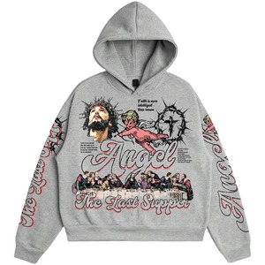 Ensemble de survêtement personnalisé haut de gamme pour homme avec impression de lettres, sweat-shirt et pantalon de survêtement surdimensionnés imprimés, style streetwear décontracté, vente en gros - Product Image 2