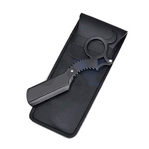 Rasoirs professionnels à lame droite pour barbier, fabriqués en Allemagne, avec manche à insertion de doigt, modèle Black Dragon Cut Throat Shavette - Product Image 1
