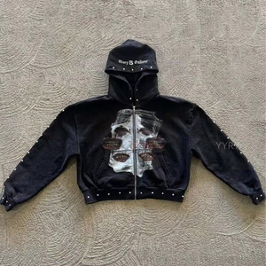Ropa para Hombre de Alta Calidad, Sudadera con Capucha para Hombre con Lavado Ácido, Sudaderas Vintage con Efecto Desgastado, Ropa Urbana con Lavado Personalizado - Product Image 6