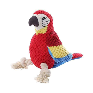 Hot Sale New Dog Plush Parrot Chew Toy Rope Knot Teething Durable Squeaky Interactive Play Pet Toy - Product Image 1