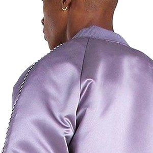 New Fashion Style Custom Satin Varsity <b>Jacket</b> Plain Breathable Plus Size Satin <b>Baseball</b> Hip Hop <b>Jacket</b> <b>for</b> <b>Men</b> - Product Image 5