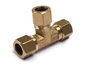 Fabrication sur mesure de raccords en laiton usinés CNC, haute pression, filetage NPT/BSPT, résistants à la corrosion, lisses, en forme de T, 1/8"-12mm, double ferrule - Product Image 5
