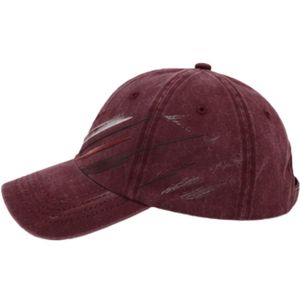 Custom Maroon <b>Vintage</b> Washed Baseball <b>Cap</b> With Abstract Brush Stroke Print Curved Brim Adjustable Unisex Custom Logo OEM Hat - Product Image 5