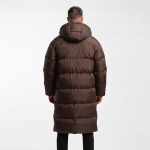 Custom Wholesale High Quality <b>Men</b> Long Puffer Coat <b>Hooded</b> Winter <b>Jacket</b> Full Zip Windproof Warm Outdoor Winter Wear - Product Image 4
