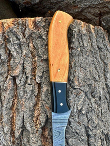Cuchillo de chef de lujo para filetear pescado y carne, para BBQ, con logotipo personalizado/marca privada, proveedor mayorista de Pakistán, madera negra. - Product Image 6