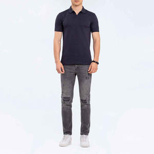 Camiseta de Golf de Manga Corta, Tejida, Lisa, al Por Mayor, OEM, de Alta Calidad, con Logotipo Bordado Personalizado, para Hombre, en Poliéster/Algodón - Product Image 3