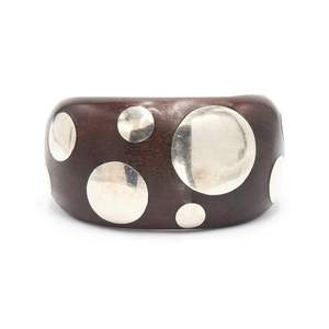 SUPAR RETRO Pulsera de Madera con Pentagrama Hecha a Mano, Impermeable, Color Natural, Diseño de Remaches Anchos Exagerados, Gótico Punk Unisex - Product Image 6