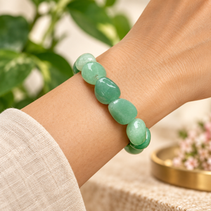 กำไลข้อมือหยกเขียวธรรมชาติประดับด้วยหินรูปไข่ชุบทอง 24k ดีไซน์ทันสมัย ขนาด 19 ซม. ของขวัญสำหรับทุกเพศ - Product Image 4