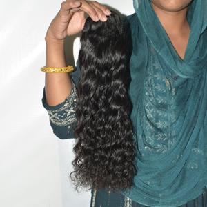 Extensions de cheveux indiens Remy, coupe droite, double épaisseur, pointes pleines, densité épaisse, noir naturel, 100g, à clipser et à tisser - Product Image 2
