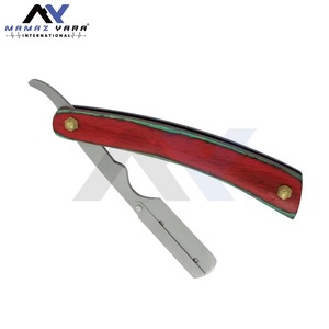 Navaja de Afeitar Profesional de Alta Calidad con Hoja Recta de Acero Inoxidable, Mango de Madera con Bloqueo Oscilante, Cuchilla Única para Afeitar - Product Image 3