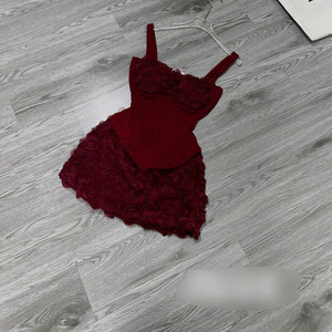 Two Piece Summer <b>Sexy</b> Shoulder Cotton Eco-Friendly Washable Solid Long Women's Clothing <b>Set</b> Comfortable Fashion Customized ODM - Product Image 4