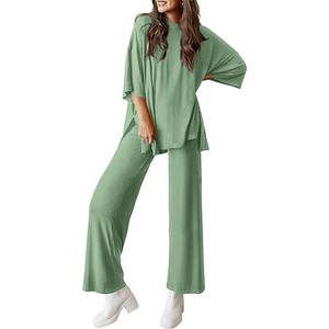 Conjunto Deportivo Informal de 2 Piezas para Mujer, en Algodón Sólido, con Sudadera y Pantalones Deportivos, Corte Holgado, Ecológico - Product Image 5