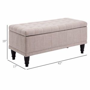 Panca Contenitore Moderna in Legno/MDF con Poggiapiedi in Velluto dal Design Contemporaneo per Arredamento Casa, Cucina, Hotel, Camera da Letto - Product Image 4