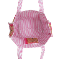 Bolsa de Mano Acolchada de Algodón, Hecha a Mano, Resistente, Ligera, Ecológica, Lavable, con Estampado de Bloques, Reversible, Abierta, para Otoño e Invierno