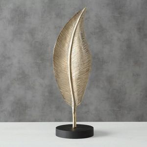 Sculpture de feuille de Monstera plaquée or, design de feuillage moderne, forme irrégulière, décoration de table, ornement de salon - Product Image 3